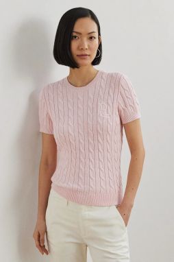 Bavlnený sveter Lauren Ralph Lauren ružová farba, 200965880