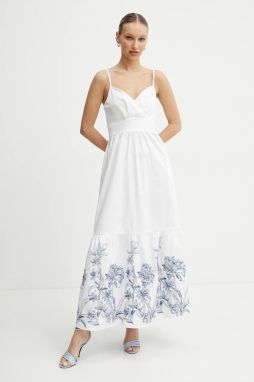 Šaty Guess biela farba, maxi, áčkový strih, W5GT26 WH580