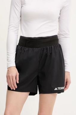 Športové krátke nohavice adidas TERREX Xperior čierna farba, s potlačou, vysoký pás, JF1255