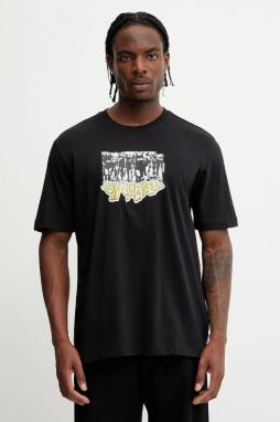 Bavlnené tričko adidas Originals Q12 TS Crowd pánske, čierna farba, s potlačou, JP4496