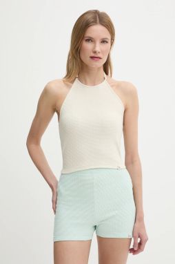 Top Calvin Klein Jeans béžová farba, holý chrbát, J20J225300