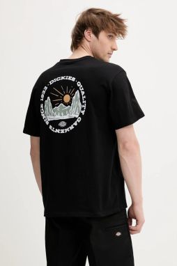 Bavlnené tričko Dickies pánske, čierna farba, s potlačou, DK0A4Z8PBLK1
