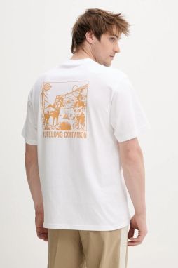 Bavlnené tričko Dickies pánske, biela farba, s potlačou, DK0A4Z980WH1