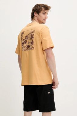 Bavlnené tričko Dickies pánske, žltá farba, s potlačou, DK0A4Z98K411