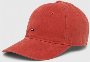 Bavlnená šiltovka Tommy Hilfiger oranžová farba, jednofarebná, AM0AM12531