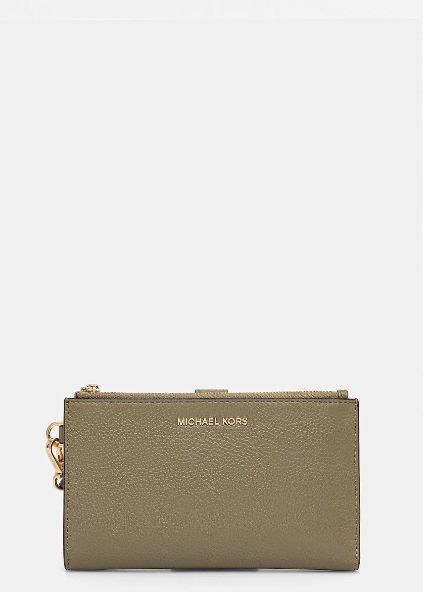 Kožená peňaženka MICHAEL Michael Kors dámska, červená farba, 32T7GAFW4L