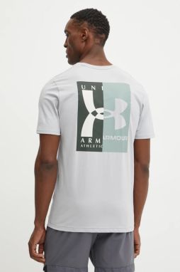 Tréningové tričko Under Armour šedá farba, s potlačou, 1390165