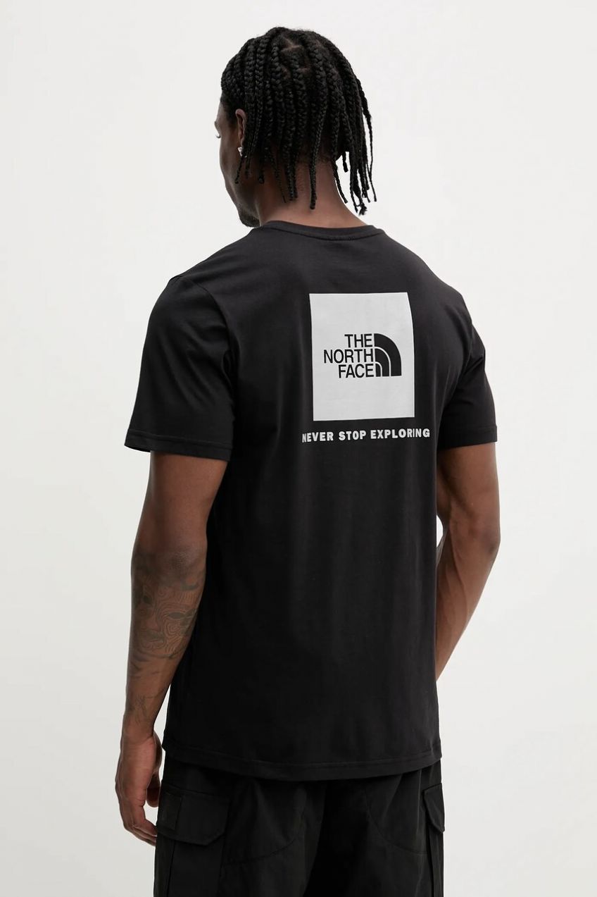 Bavlnené tričko The North Face Reflective Box pánske, čierna farba, s potlačou, NF0A8C4VU1H1