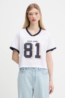Tričko Guess Jeans dámske, biela farba, W5GI59 KCTE2