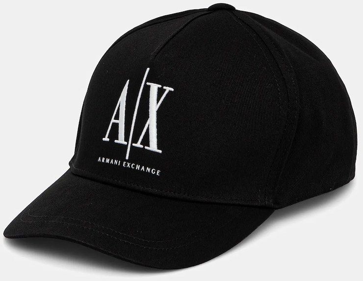 Bavlnená šiltovka Armani Exchange čierna farba, s potlačou, XW001179 AF14711