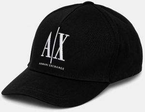 Bavlnená šiltovka Armani Exchange čierna farba, s potlačou, XW001179 AF14711