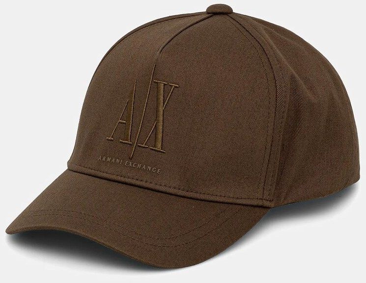 Bavlnená šiltovka Armani Exchange zelená farba, s potlačou, XW001179 AF14711