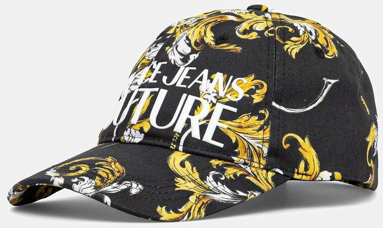 Bavlnená šiltovka Versace Jeans Couture čierna farba, vzorovaná, 78GAZK10 ZG364
