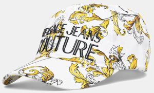 Bavlnená šiltovka Versace Jeans Couture biela farba, vzorovaná, 78HAZK10 ZG364