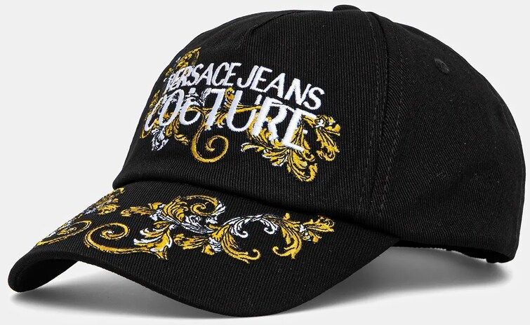 Bavlnená šiltovka Versace Jeans Couture čierna farba, vzorovaná, 78HAZK17 ZG367