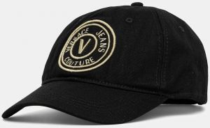 Bavlnená šiltovka Versace Jeans Couture čierna farba, s nášivkou, 78HAZK26 ZG366