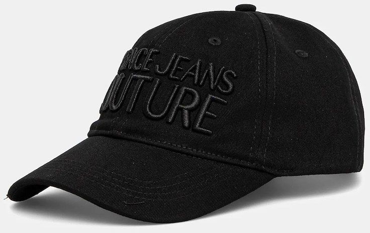 Bavlnená šiltovka Versace Jeans Couture čierna farba, s nášivkou, 78GAZK32 ZG365