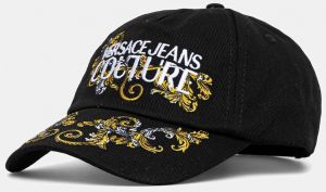 Bavlnená šiltovka Versace Jeans Couture čierna farba, vzorovaná, 78GAZK17 ZG367