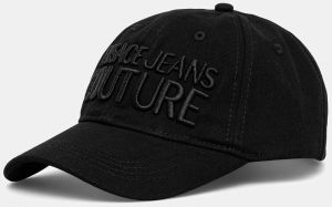 Bavlnená šiltovka Versace Jeans Couture čierna farba, s nášivkou, 78HAZK32 ZG365