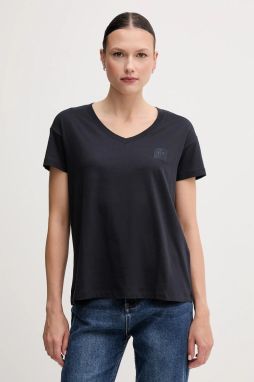 Bavlnené tričko Armani Exchange dámske, tmavomodrá farba, XW000531 AF10359