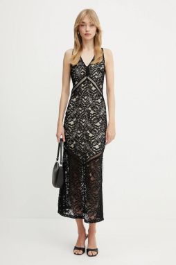 Šaty Guess CHRISTEL čierna farba, maxi, priliehavé, W5GT37 KCS90
