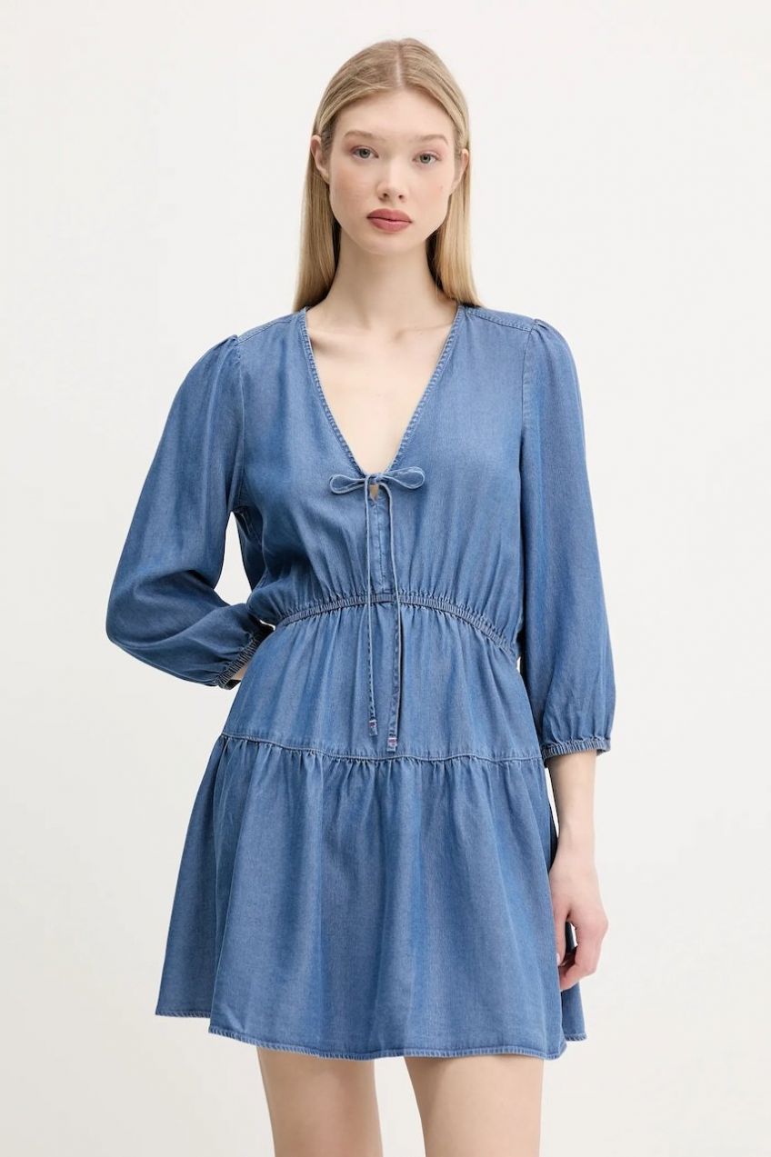 Šaty Tommy Jeans mini, áčkový strih, DW0DW20612