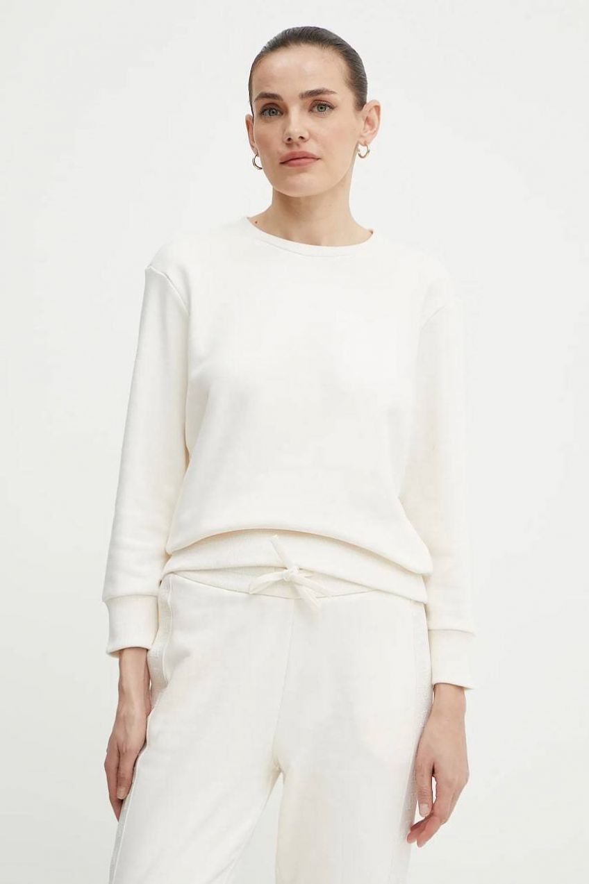 Bavlnená mikina Armani Exchange béžová farba, jednofarebná, XW000499 AF12804