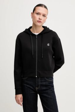 Mikina Armani Exchange čierna farba, s kapucňou, jednofarebná, XW000822 AF10818