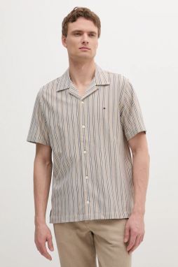 Bavlnená košeľa Tommy Hilfiger béžová farba, regular, s klasickým golierom, MW0MW38567