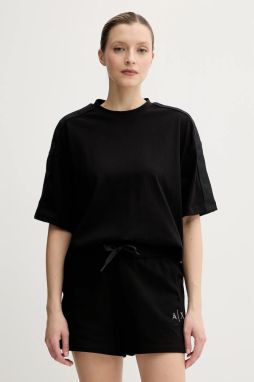 Bavlnené tričko Armani Exchange dámske, čierna farba, XW000514 AF11930