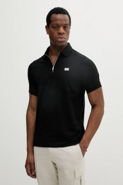 Polo tričko Karl Lagerfeld pánske, čierna farba, s nášivkou, 552221.745020