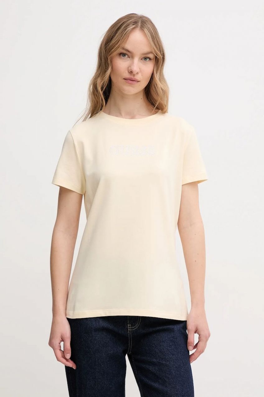 Tričko Guess BRIANA dámske, béžová farba, V3BI11 J1314