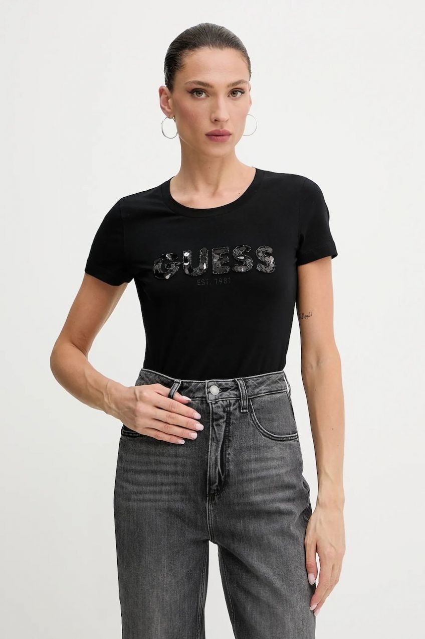Tričko Guess dámske, čierna farba, W5GI17 J1314