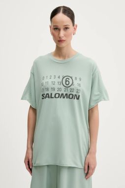 Tričko MM6 Maison Margiela dámske, tyrkysová farba, S52GC0345