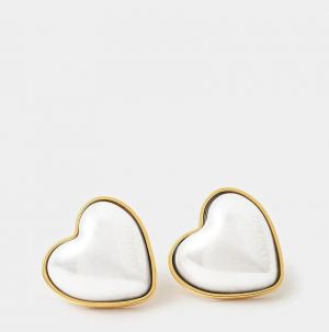 Strieborné náušnice AMBUSH Pearl Heart Stud Pierce 12115240