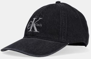 Džínsová šiltovka Calvin Klein Jeans pánska, čierna farba, s nášivkou, LV04G5007G