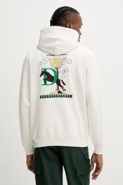 Bavlnená mikina Drôle de Monsieur Le Hoodie Polo béžová farba, s kapucňou, s nášivkou, G-HO178-CO200-OW