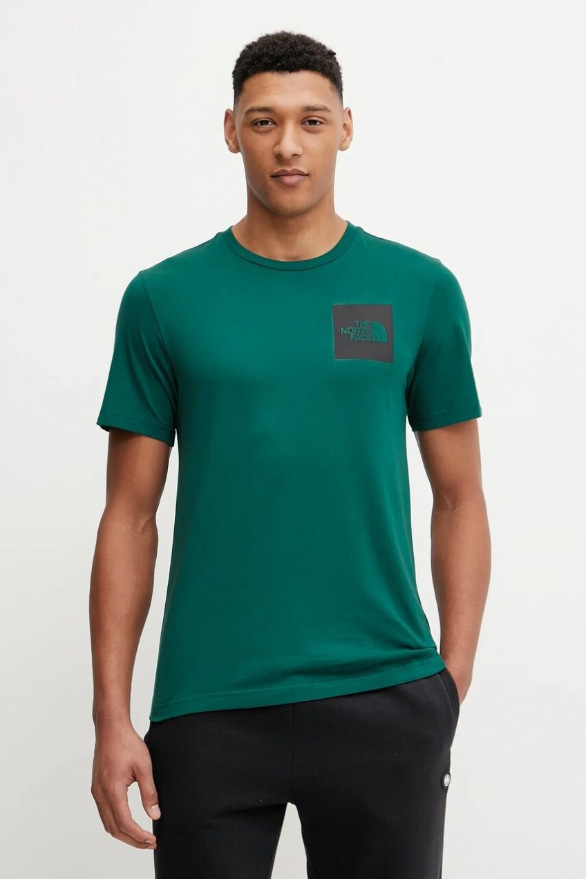 Tričko The North Face Fine pánske, zelená farba, s potlačou, NF0A8A6M6GI1