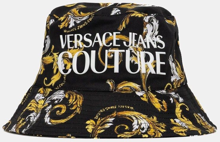 Bavlnený klobúk Versace Jeans Couture čierna farba, bavlnené, 78HAZK06 ZG364