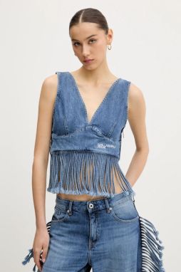 Džínsový top Karl Lagerfeld Jeans jednofarebné, A2W11022