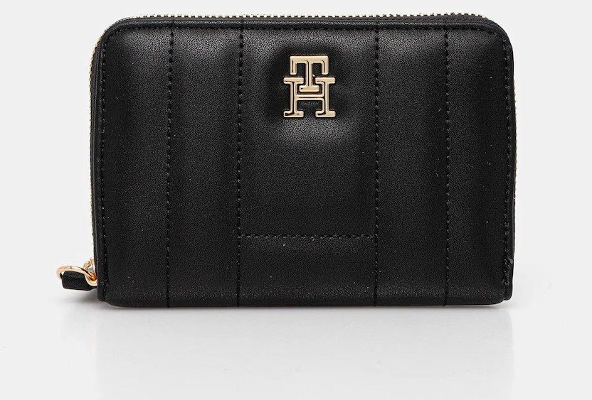 Peňaženka Tommy Hilfiger dámska, čierna farba, AW0AW17476
