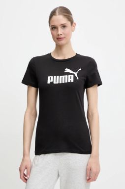 Bavlnené tričko Puma dámske, čierna farba, 631536
