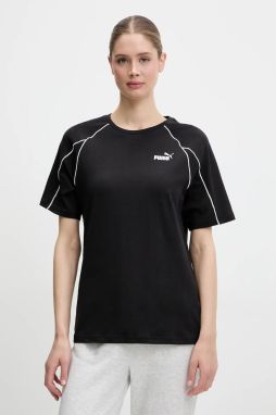 Bavlnené tričko Puma dámske, čierna farba, 685041
