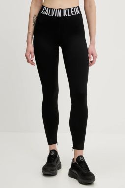 Tréningové legíny Calvin Klein Performance čierna farba, s potlačou, LVGWS5L616