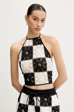 Top Karl Lagerfeld Jeans čierna farba, vzorované, A2W18003