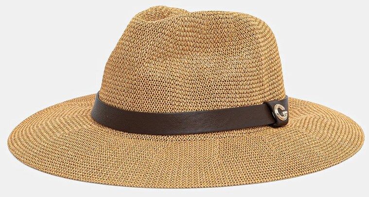 Klobúk Guess FEDORA hnedá farba, AW5287 NYL01