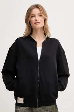 Mikina Alpha Industries Studio Edition Fleece Bomber wmn čierna farba, jednofarebné, 156030