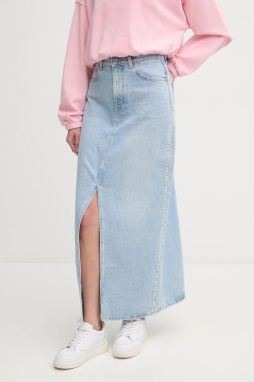 Bavlnená rifľová sukňa MAXI SKIRT HW STUD maxi, rovný strih, PL901211R