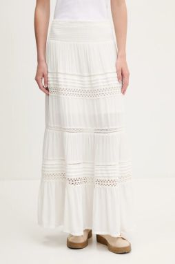 Sukňa béžová farba, maxi, áčkový strih, W7210351A-71D
