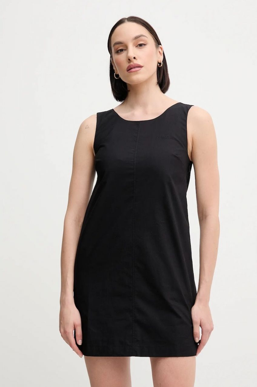 Bavlnené šaty Calvin Klein Jeans čierna farba, mini, rovný strih, LV047AB000